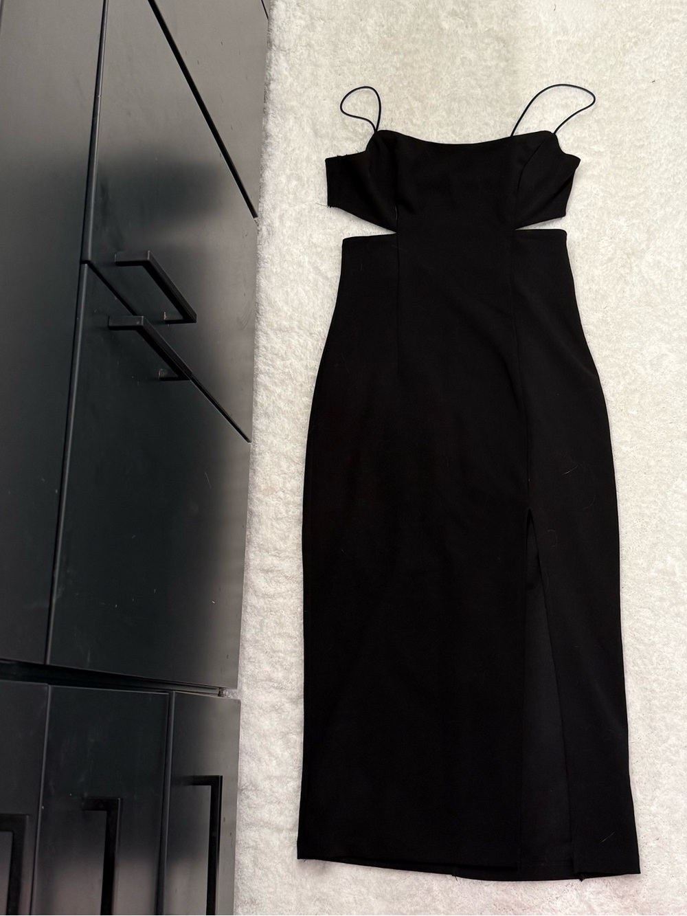 Hello Molly Black Cutout Spaghetti-Strap Midi Dress